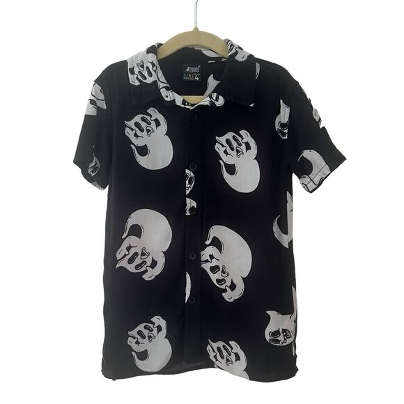 cuidado con el perro Boys Button Up Shirt Ghost Size 4t - Picture 1 of 10